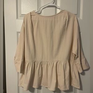 Women's Cream Peplum Blouse